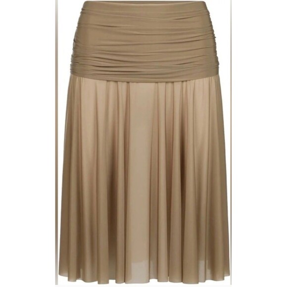 SKIMS Milky Sheer Midi Skirt XS Truffle NWT - Picture 3 of 7